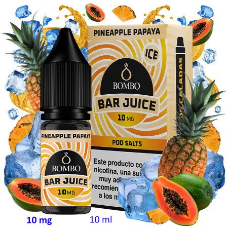 10ml 10 mg. Pineapple Papaya Ice Sales de nicotina Bar Juice by Bombo