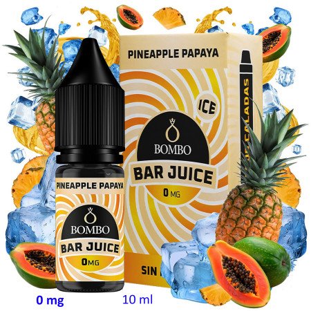 10ml 0 mg. Pineapple Papaya Ice Sales de nicotina Bar Juice by Bombo