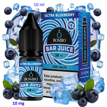 10ml 10 mg. Ultra Blueberry Ice Sales de nicotina Bar Juice by Bombo