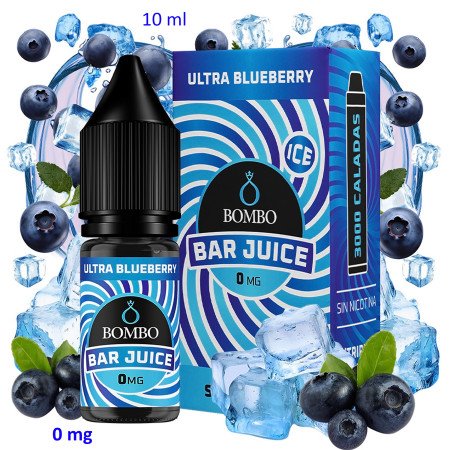 10ml 0 mg. Ultra Blueberry Ice Sales de nicotina Bar Juice by Bombo