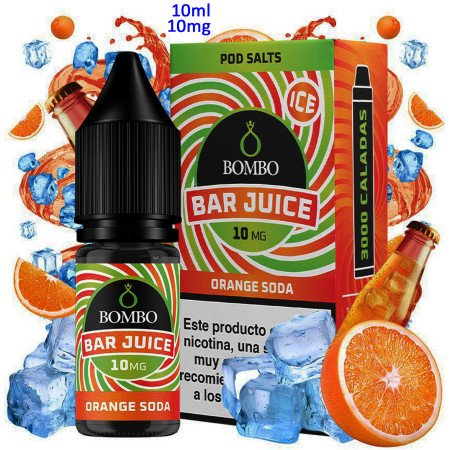 10ml 10 mg. Orange Soda Ice Sales de nicotina Bar Juice by Bombo