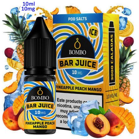 10ml 10 mg. Pineapple Peach Mango Ice Sales de nicotina Bar Juice by Bombo