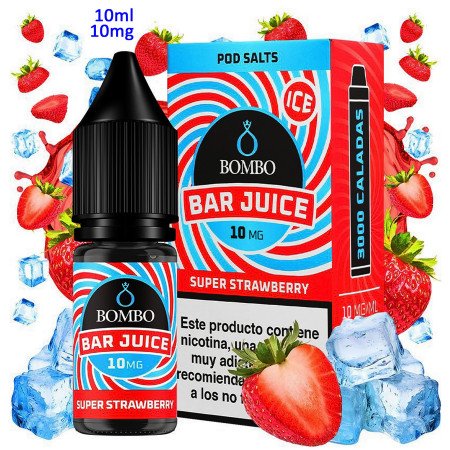 10ml 10 mg. Super Strawberry Ice Sales de nicotina Bar Juice by Bombo