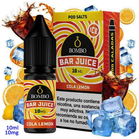 10ml 10 mg. Cola Lemon Ice Sales de nicotina Bar Juice by Bombo