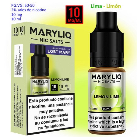 10 mg. Lemon Lime MARYLIQ Sales de nicotina 10 ml.