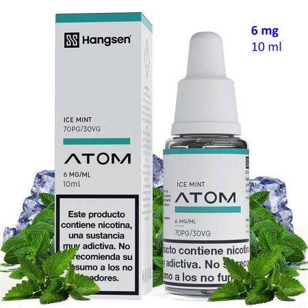 e-liquid Ice Mint 6 mg. Hangsen Atom envase con 10 ml.