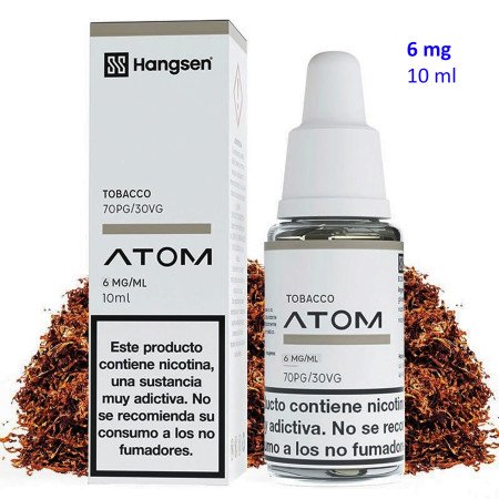 e-liquid Tobacco 6 mg. Hangsen Atom envase con 10 ml.