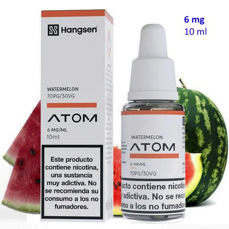 e-liquid Watermelon 6 mg. Hangsen Atom envase con 10 ml.