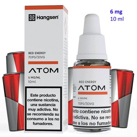 e-liquid Red Energy 6 mg. Hangsen Atom envase con 10 ml.