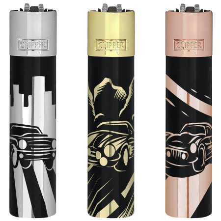 Clipper CLASSIC CARS Exp. 12 encendedores con estuche de metal