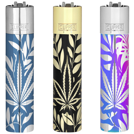 Clipper  JUNGLE LEAFS Exp. 12 encendedores con estuche de metal