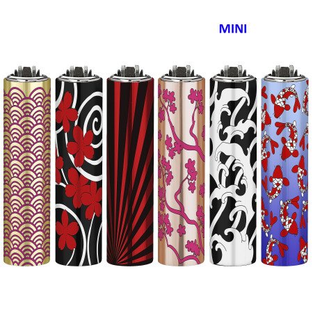 HAIKUS OF TSUSHIMA Exp. 30 encendedores Mini Clipper con funda metal