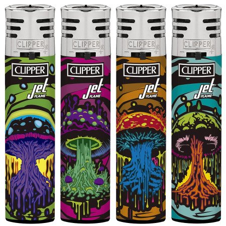 Clipper DARK MUSHROOMS Expositor con 48 encendedores