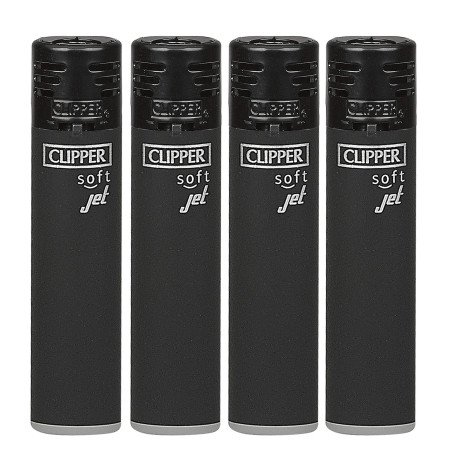 Clipper JET FLAME SOFT BLACK Expositor con 48 encendedores