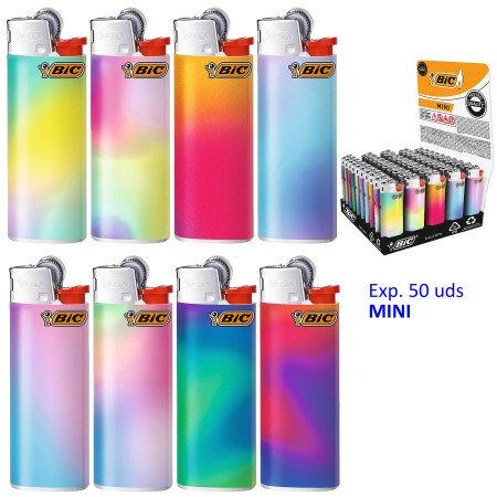 Expositor con 50 encendedores BIC Mini Gradient