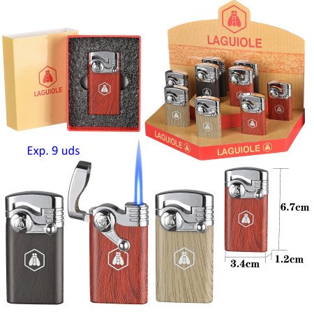 Expositor con 9 encendedores piezo Laguiole