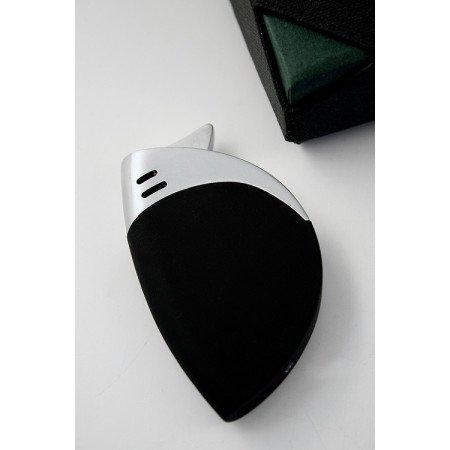 Encendedor piezo eléctrico negro/cromado Volcan Fire. Con estuche TG...