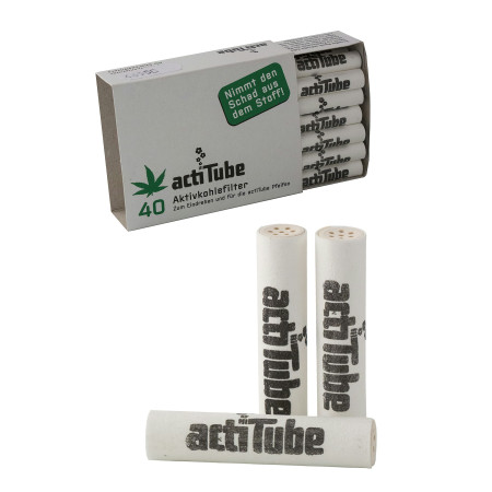 Caja con 40 filtros de Ø 8 mm. Actitube de carbón activo.