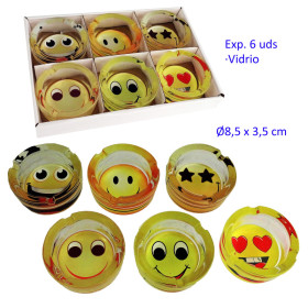 Expositor  6  ceniceros  de  vidrio