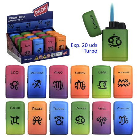 Expositor con 20 encendedores turbo Prof Gradient Astro