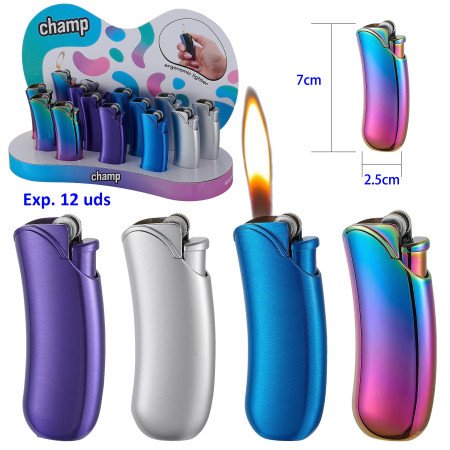 Expositor con 12 encendedores piezo Champ Beans