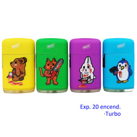 Expositor con 20 encendedores turbo Prof Bloody Cute
