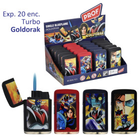 Expositor con 20 encendedores turbo Prof Goldorak
