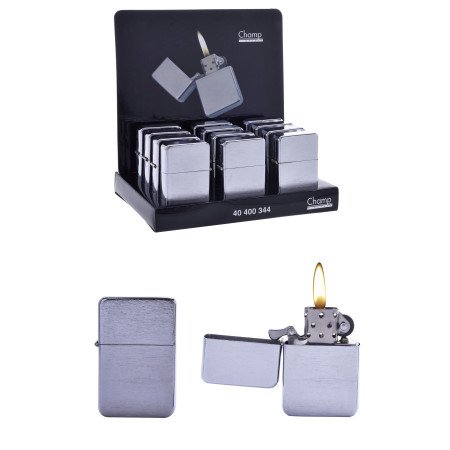 Expositor con 12 encendedores gasolina Champ