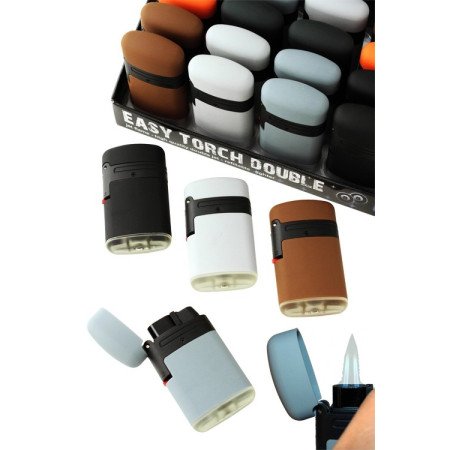 Expositor 20 encend. turbo jet doble llama Easy Torch 88 colores surtidos