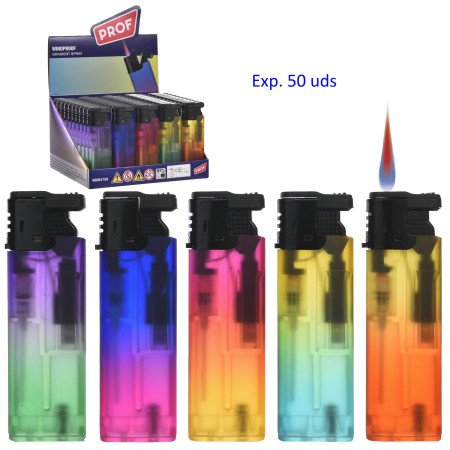 Expositor con 50 encendedores piezo Prof Spray