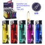 Expositor con 50 encendedores piezo Prof translúcidos con led