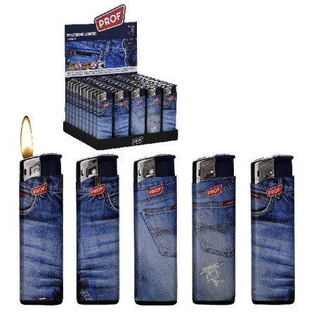 Expositor con 50 encendedores piezo Prof jeans