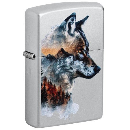 Encendedor Zippo 205 Watercolor Wolf Design