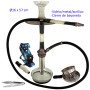 57 cm Shisha blanca/negra de aluminio con base de cristal