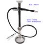 73 cm Shisha negra de aluminio con base de cristal
