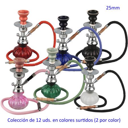25 cm. Shisha SINAI de cristal con 1 manguera cajón con 12 unidades