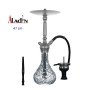 47 cm shisha ALADIN ALU5 de aluminio plata con base de cristal transparente