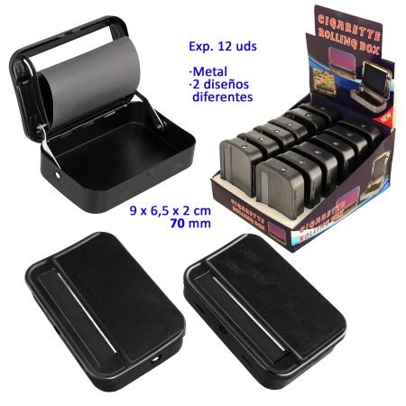 Expositor con 12 Máquinas de liar metálicas70 mm.