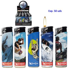 Expositor con 50 encendedores piezo Gotcha