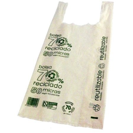 Bolsa camiseta 42 x 55 cms. Paquete de 2 Kgs. con 100 uds aprox .