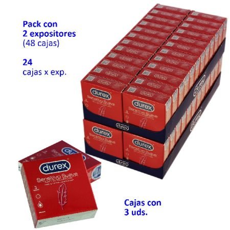 DUREX SENSITIVO Pack con 48 Cajas de 3 preservativos
