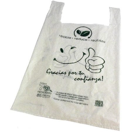 Bolsa camiseta 53 x 60 cms. Paquete de 2 Kgs. con 80 uds aprox .