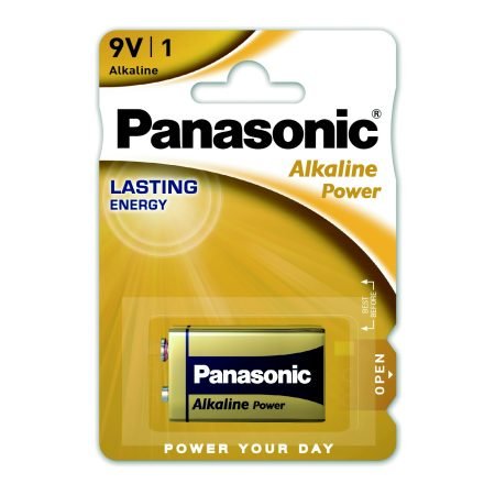 Blister con 1 pila alcalina 9V Panasonic Power 6LR61