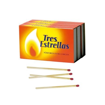 Pack de 3 cajas defósforos de madera extralargo 22B45