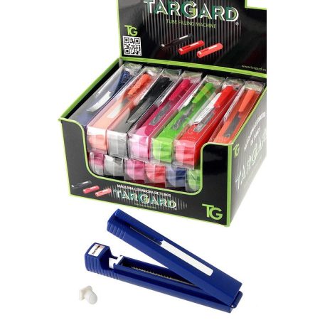 Expositor con 24 Máquinas mini TG Tar Gard para llenar tubos en colores...