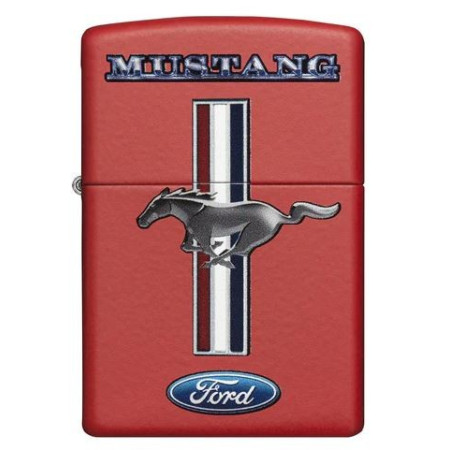 ENCENDEDOR ZIPPO FORD MUSTANG RED MATTE LOGO
