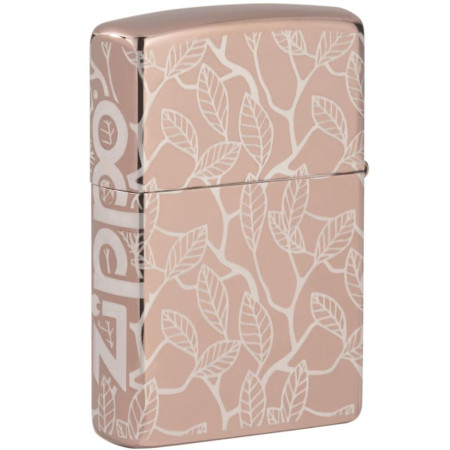 ENCENDEDOR ZIPPO VINE AND LEAVES HIGH POLISH ROSE GOLD 360Âº