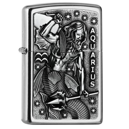 ENCENDEDOR ZIPPO ZODIACO AQUARIUS EMBLEM