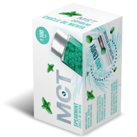 BOTELLA MCT CAPSULA DE SPEARMINT CHICLE MENTA 100 PARA INSERTAR EN EL FILTRO