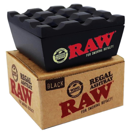 Raw cenicero negro metalico 8 x 8 x 4 cm. windproof